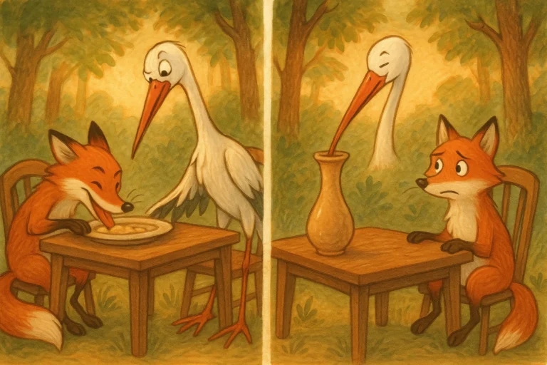 The Fox and the Stork – A Bedtime Story About Kindness and Fairness